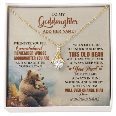 Alluring Beauty Necklace 18K Yellow Gold Finish | 1 | Personalized To My Goddaughter Gifts Necklace From Godmother Whenever Bear Unique Birthday Gifts For Goddaughter Graduation Christmas Gift Box Message Card | siriusteestore.myshopify