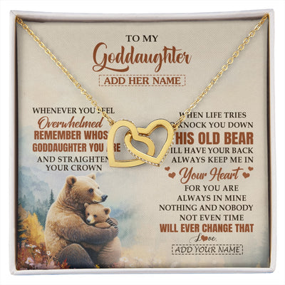 Interlocking Hearts Necklace 18K Yellow Gold Finish | 1 | Personalized To My Goddaughter Gifts Necklace From Godmother Whenever Bear Unique Birthday Gifts For Goddaughter Graduation Christmas Gift Box Message Card | siriusteestore.myshopify