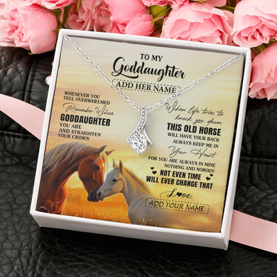 Alluring Beauty Necklace 14K White Gold Finish | 2 | Personalized To My Goddaughter Gifts Necklace From Godmother Whenever Horse Unique Birthday Gifts For Goddaughter Graduation Christmas Gift Box Message Card | siriusteestore.myshopify