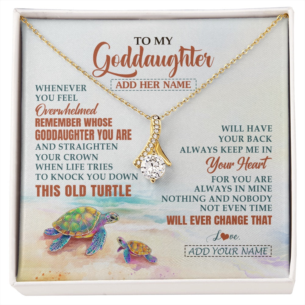 Alluring Beauty Necklace 18K Yellow Gold Finish | 1 | Personalized To My Goddaughter Gifts Necklace From Godmother Whenever Turtle Unique Birthday Gifts For Goddaughter Christmas Custom Gift Box Message Card | https://siriusteestore.