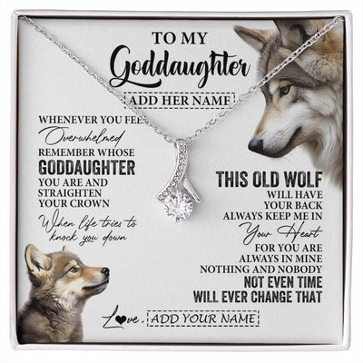 Alluring Beauty Necklace 14K White Gold Finish | 1 | Personalized To My Goddaughter Gifts Necklace From Godmother Whenever Wolf Unique Birthday For Goddaughter Graduation Christmas Custom Gift Box Message Card | https://siriusteestore.