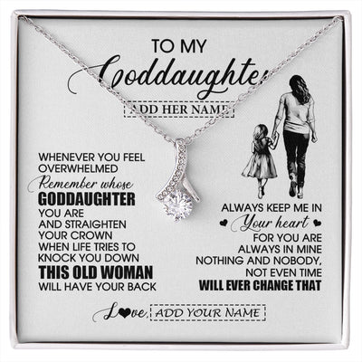Alluring Beauty Necklace 14K White Gold Finish | 1 | Personalized To My Goddaughter Gifts Necklace From Godmother Whenever Woman Unique Birthday Gifts For Goddaughter Graduation Christmas Gift Box Message Card | siriusteestore.myshopify