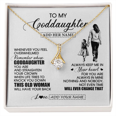 Alluring Beauty Necklace 18K Yellow Gold Finish | 1 | Personalized To My Goddaughter Gifts Necklace From Godmother Whenever Woman Unique Birthday Gifts For Goddaughter Graduation Christmas Gift Box Message Card | siriusteestore.myshopify