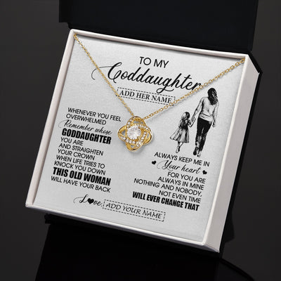 Love Knot Necklace 18K Yellow Gold Finish | 2 | Personalized To My Goddaughter Gifts Necklace From Godmother Whenever Woman Unique Birthday Gifts For Goddaughter Graduation Christmas Gift Box Message Card | siriusteestore.myshopify