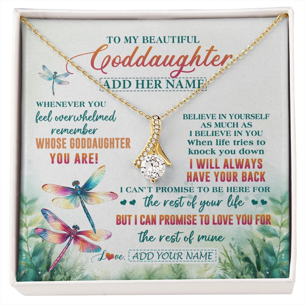 Alluring Beauty Necklace 18K Yellow Gold Finish | 1 | Personalized To My Goddaughter Gifts Necklace From Godmother Whenever You Feel Dragonfly Goddaughter Birthday Gifts Graduation Christmas Gift Box Message Card | https://siriusteestore.