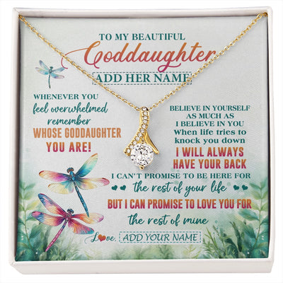 Alluring Beauty Necklace 18K Yellow Gold Finish | 1 | Personalized To My Goddaughter Gifts Necklace From Godmother Whenever You Feel Dragonfly Goddaughter Birthday Gifts Graduation Christmas Gift Box Message Card | https://siriusteestore.