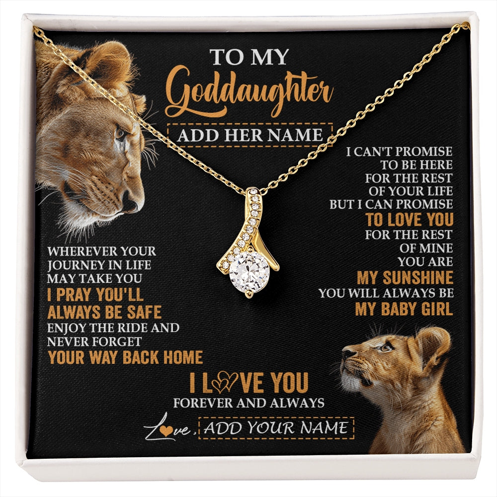 Alluring Beauty Necklace 18K Yellow Gold Finish | 1 | Personalized To My Goddaughter Gifts Necklace From Godmother Wherever Your Journey In Life Lion Goddaughter Birthday Gifts Christmas Gift Box Message Card | https://siriusteestore.