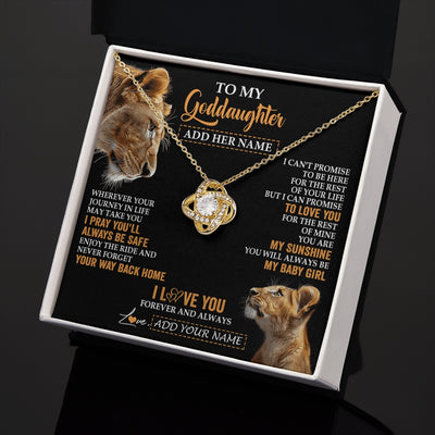 Love Knot Necklace 18K Yellow Gold Finish | 2 | Personalized To My Goddaughter Gifts Necklace From Godmother Wherever Your Journey In Life Lion Goddaughter Birthday Gifts Christmas Gift Box Message Card | https://siriusteestore.