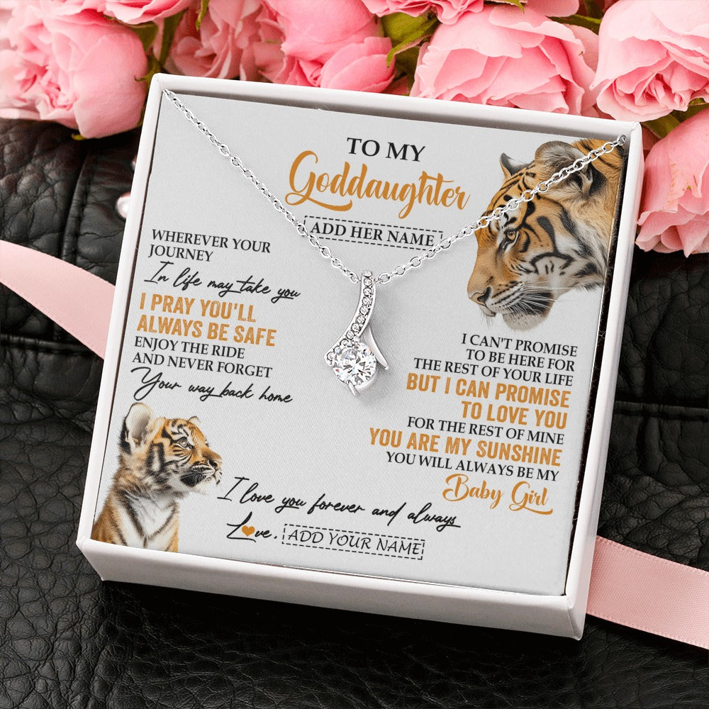 Alluring Beauty Necklace 14K White Gold Finish | 2 | Personalized To My Goddaughter Gifts Necklace From Godmother Wherever Your Journey In Life Tiger Goddaughter Birthday Gifts Custom Gift Box Message Card | https://siriusteestore.