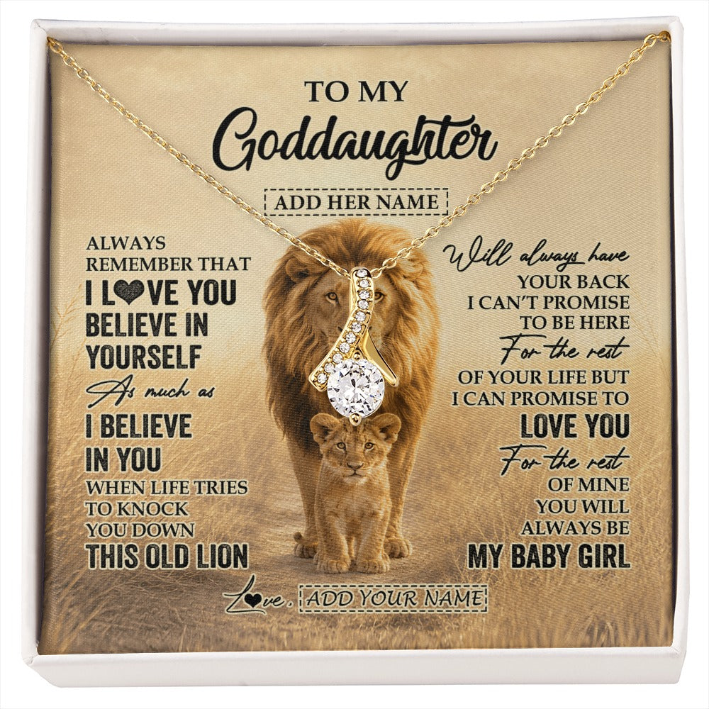 Alluring Beauty Necklace 18K Yellow Gold Finish | 1 | Personalized To My Goddaughter Gifts Necklace From Uncle Always Remember Lion Gifts For Goddaughter Birthday Graduation Christmas Custom Gift Box Message Card | https://siriusteestore.