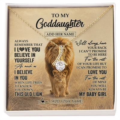 Alluring Beauty Necklace 18K Yellow Gold Finish | 1 | Personalized To My Goddaughter Gifts Necklace From Uncle Always Remember Lion Gifts For Goddaughter Birthday Graduation Christmas Custom Gift Box Message Card | https://siriusteestore.