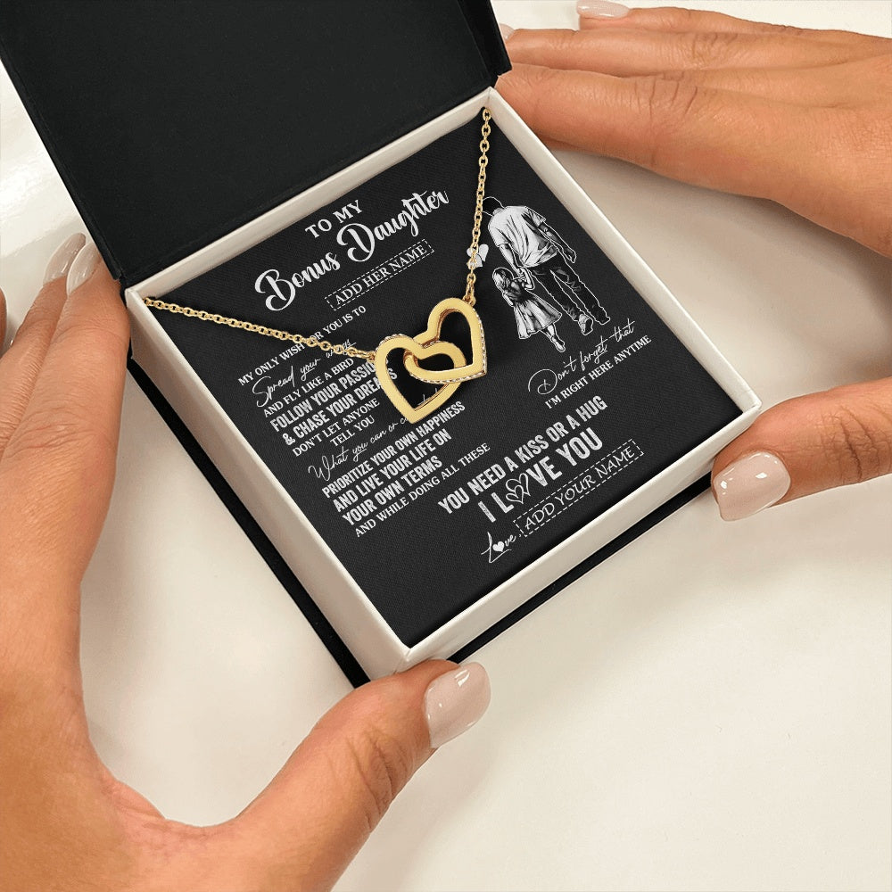 Interlocking Hearts Necklace 18K Yellow Gold Finish | 2 | Personalized To My Goddaughter Gifts Necklace From Uncle Godfather My Only Wish For You Goddaughter Birthday Gifts Graduation Christmas Gift Box Message Card | siriusteestore.myshopify