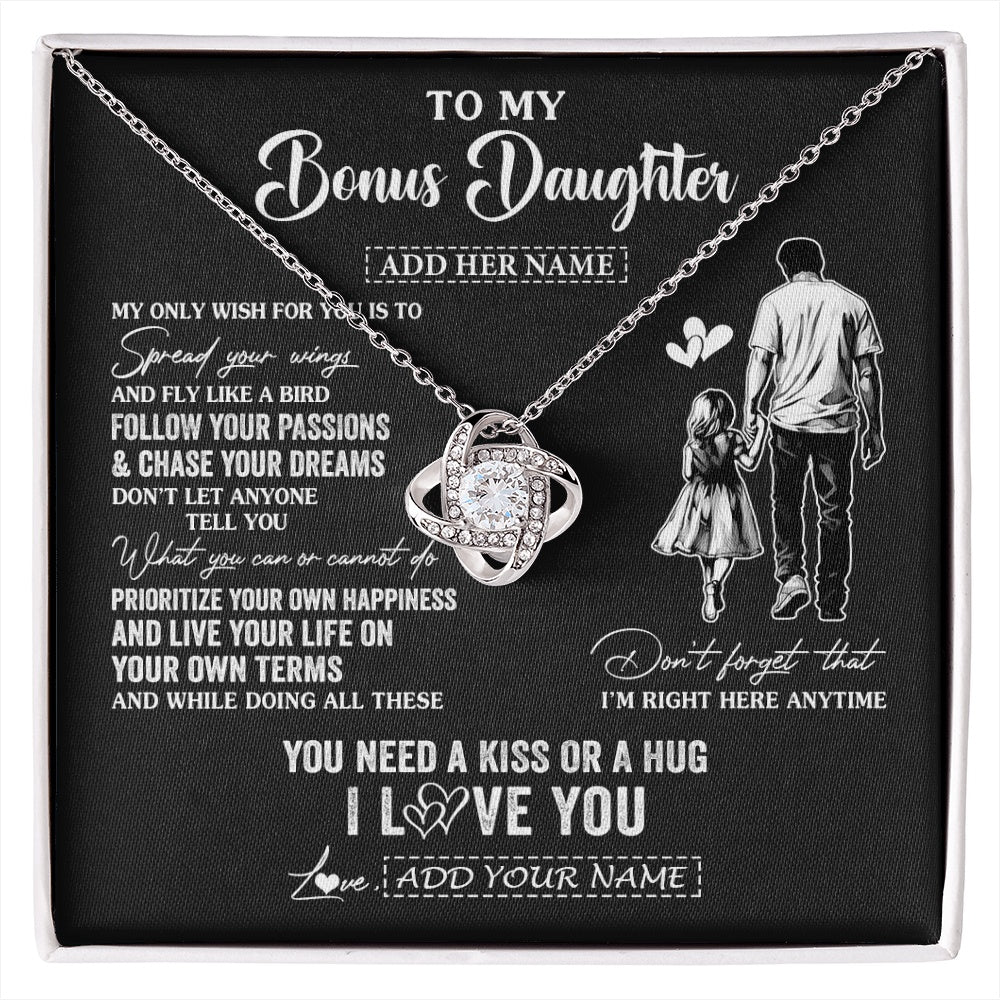 Love Knot Necklace 14K White Gold Finish | 1 | Personalized To My Goddaughter Gifts Necklace From Uncle Godfather My Only Wish For You Goddaughter Birthday Gifts Graduation Christmas Gift Box Message Card | siriusteestore.myshopify