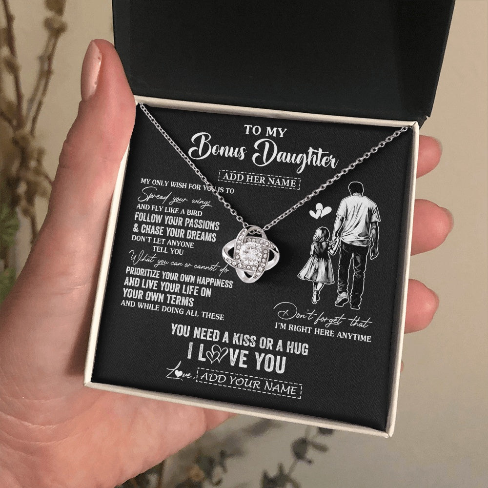 Love Knot Necklace 14K White Gold Finish | 2 | Personalized To My Goddaughter Gifts Necklace From Uncle Godfather My Only Wish For You Goddaughter Birthday Gifts Graduation Christmas Gift Box Message Card | siriusteestore.myshopify