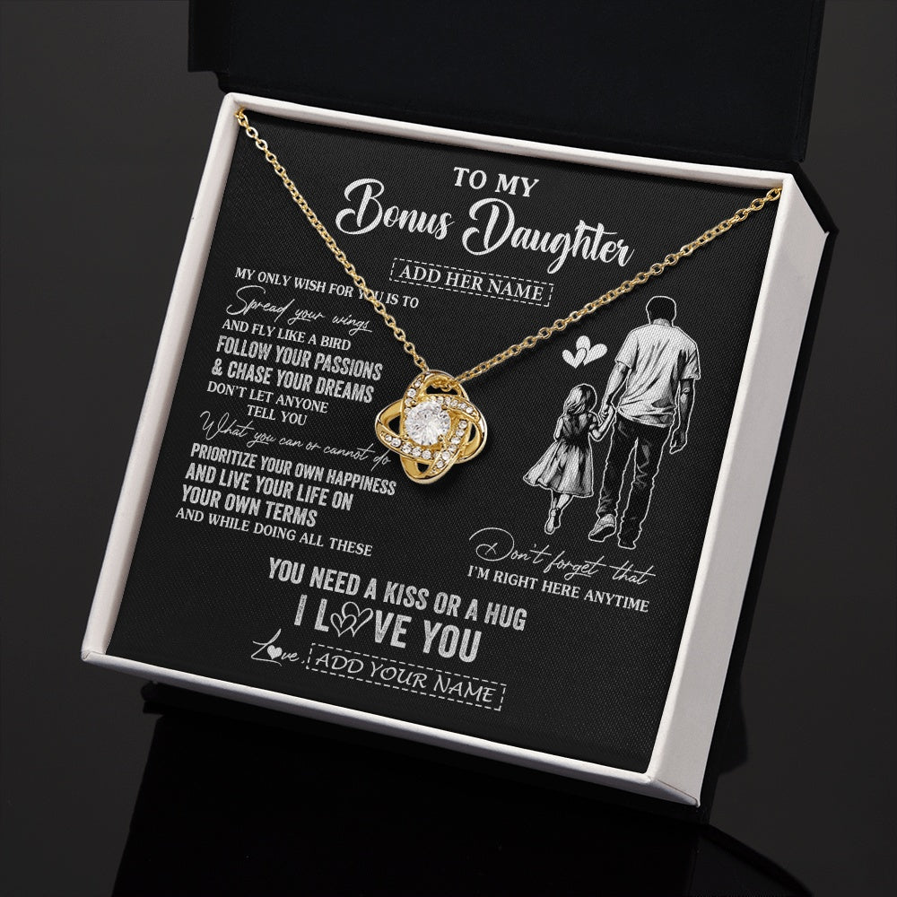 Love Knot Necklace 18K Yellow Gold Finish | 2 | Personalized To My Goddaughter Gifts Necklace From Uncle Godfather My Only Wish For You Goddaughter Birthday Gifts Graduation Christmas Gift Box Message Card | siriusteestore.myshopify