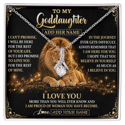 Alluring Beauty Necklace 14K White Gold Finish | 1 | Personalized To My Goddaughter Gifts Necklace From Uncle To Goddaughter Birthday Gifts Love You Forever Lion Graduation Christmas Custom Gift Box Message Card | https://siriusteestore.