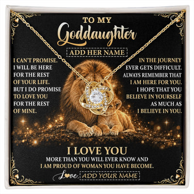 Love Knot Necklace 18K Yellow Gold Finish | 1 | Personalized To My Goddaughter Gifts Necklace From Uncle To Goddaughter Birthday Gifts Love You Forever Lion Graduation Christmas Custom Gift Box Message Card | https://siriusteestore.