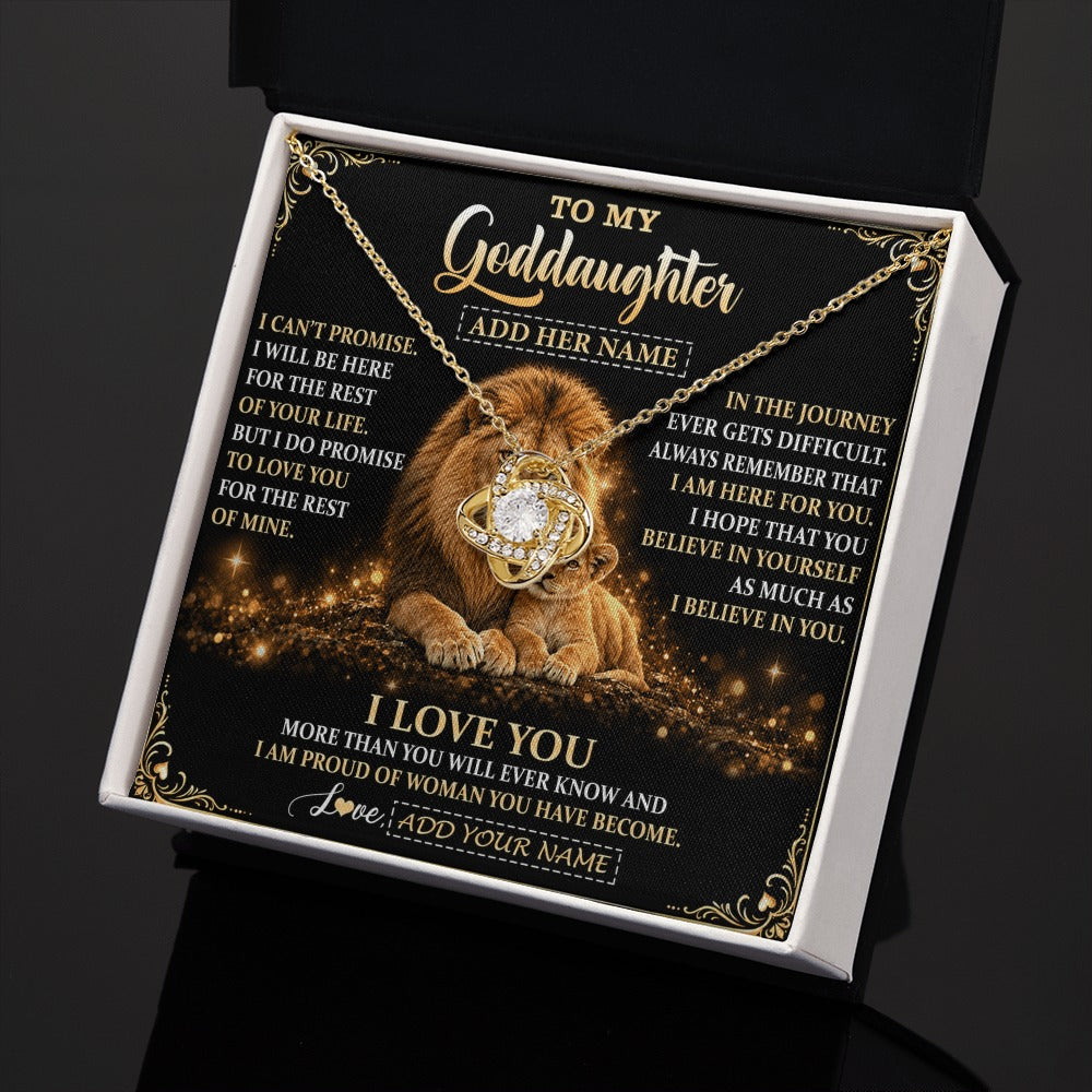 Love Knot Necklace 18K Yellow Gold Finish | 2 | Personalized To My Goddaughter Gifts Necklace From Uncle To Goddaughter Birthday Gifts Love You Forever Lion Graduation Christmas Custom Gift Box Message Card | https://siriusteestore.