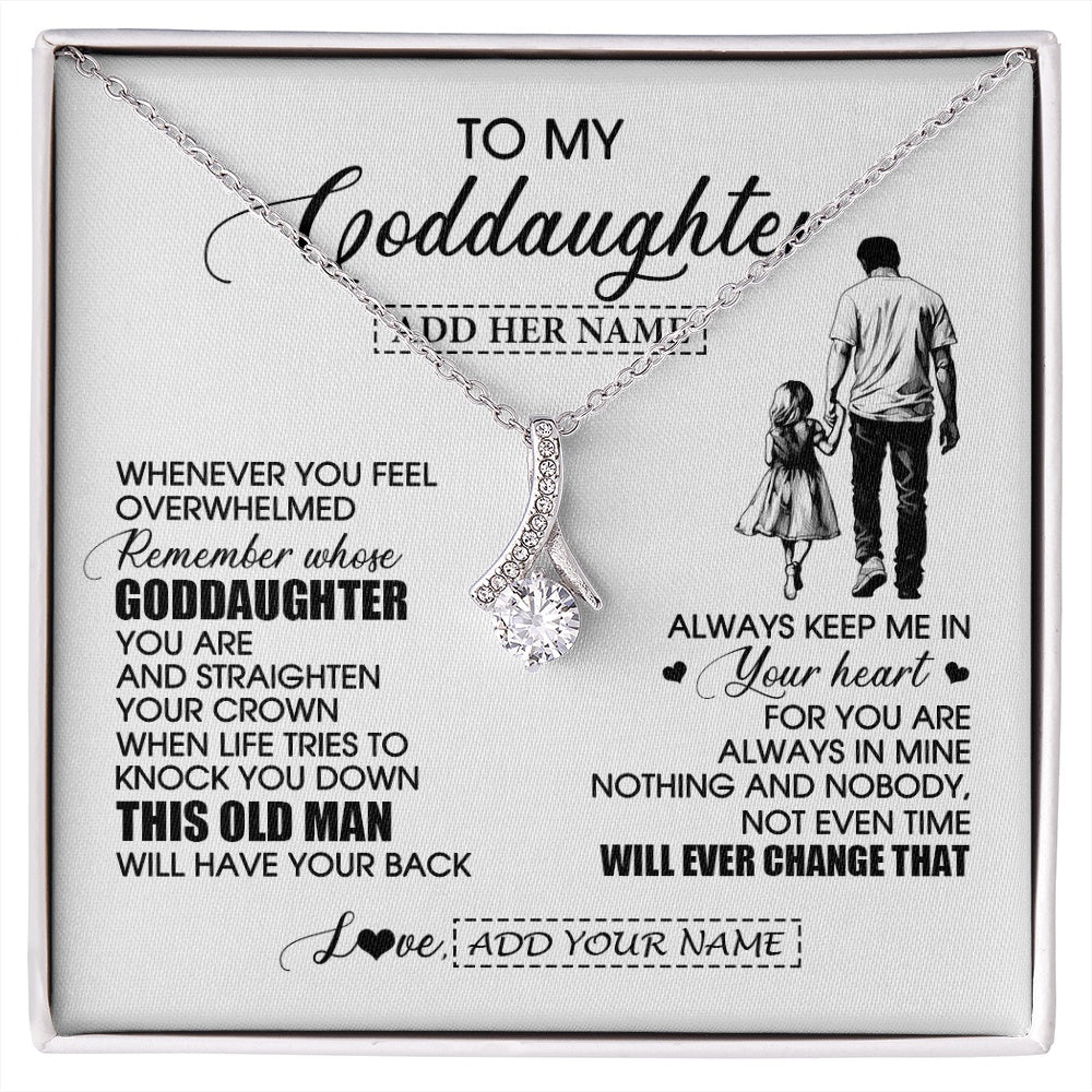 Alluring Beauty Necklace 14K White Gold Finish | 1 | Personalized To My Goddaughter Gifts Necklace From Uncle Whenever Man Unique Birthday Gifts For Goddaughter Graduation Christmas Custom Gift Box Message Card | siriusteestore.myshopify