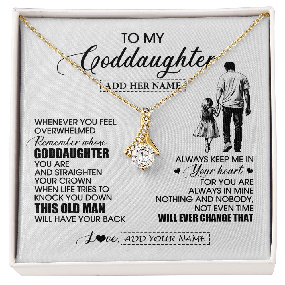 Alluring Beauty Necklace 18K Yellow Gold Finish | 1 | Personalized To My Goddaughter Gifts Necklace From Uncle Whenever Man Unique Birthday Gifts For Goddaughter Graduation Christmas Custom Gift Box Message Card | siriusteestore.myshopify