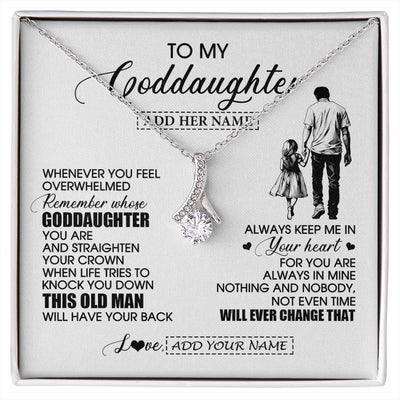 Alluring Beauty Necklace 14K White Gold Finish | 1 | Personalized To My Goddaughter Gifts Necklace From Uncle Whenever Man Unique Birthday Gifts For Goddaughter Graduation Christmas Custom Gift Box Message Card | siriusteestore.myshopify