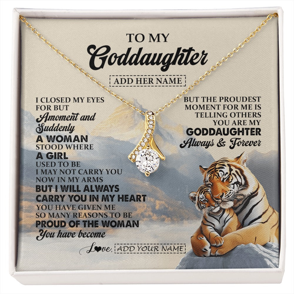 Alluring Beauty Necklace 18K Yellow Gold Finish | 1 | Personalized To My Goddaughter Gifts Necklace Tiger From Godmother You Are My Goddaughter Birthday Gifts Graduation Christmas Custom Gift Box Message Card | https://siriusteestore.
