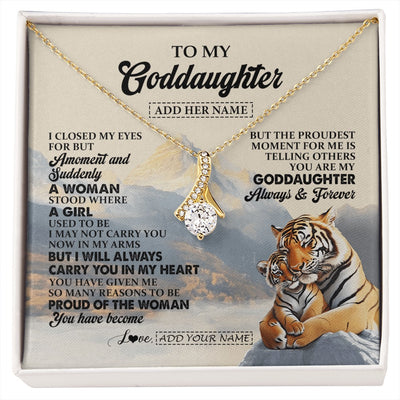 Alluring Beauty Necklace 18K Yellow Gold Finish | 1 | Personalized To My Goddaughter Gifts Necklace Tiger From Godmother You Are My Goddaughter Birthday Gifts Graduation Christmas Custom Gift Box Message Card | https://siriusteestore.