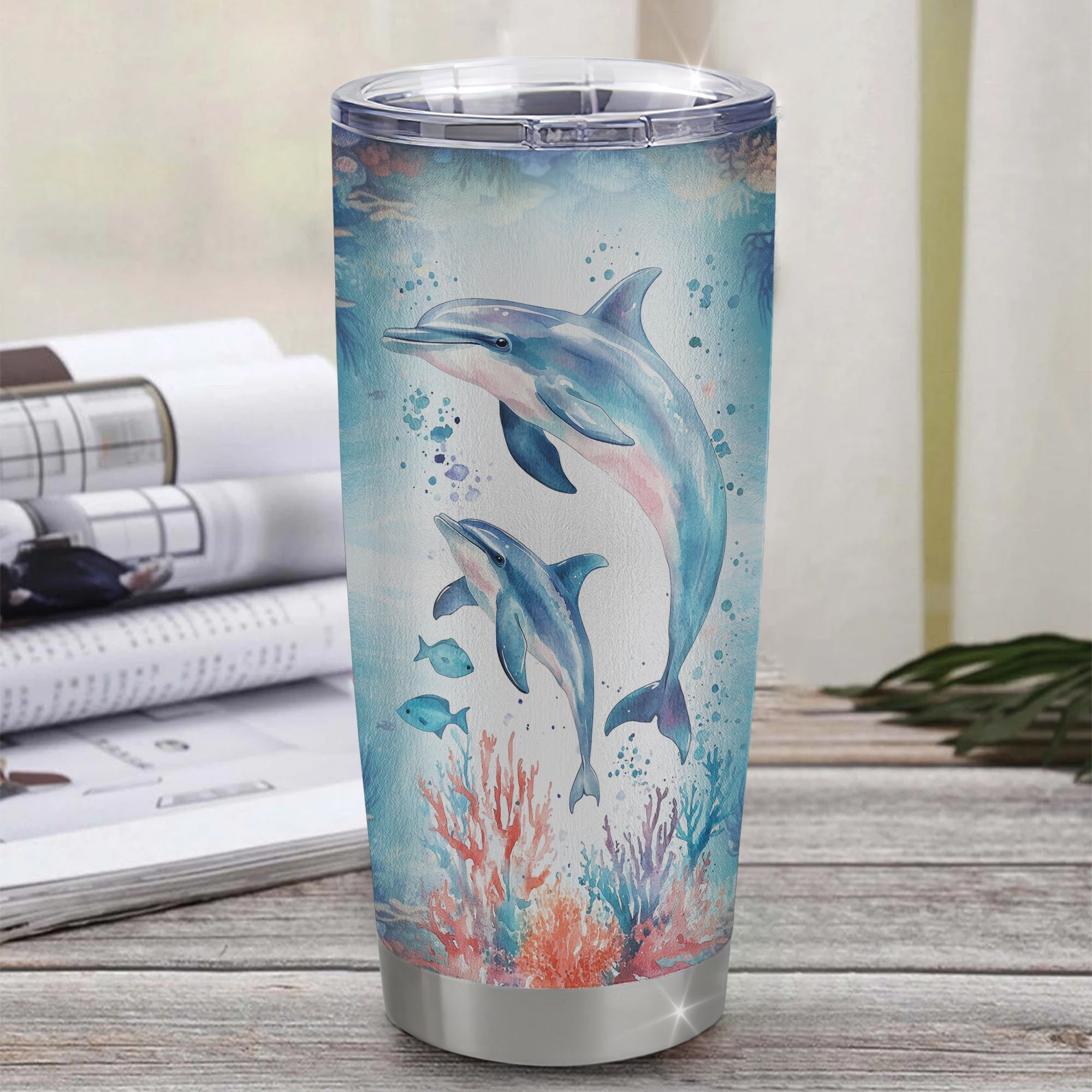 Personalized To My Goddaughter Gifts Tumbler Dolphin From Godmother Sunshine Baby Girl Goddaughter Birthday Gift Christmas Customized Stainless Steel Insulated Mug | siriusteestore