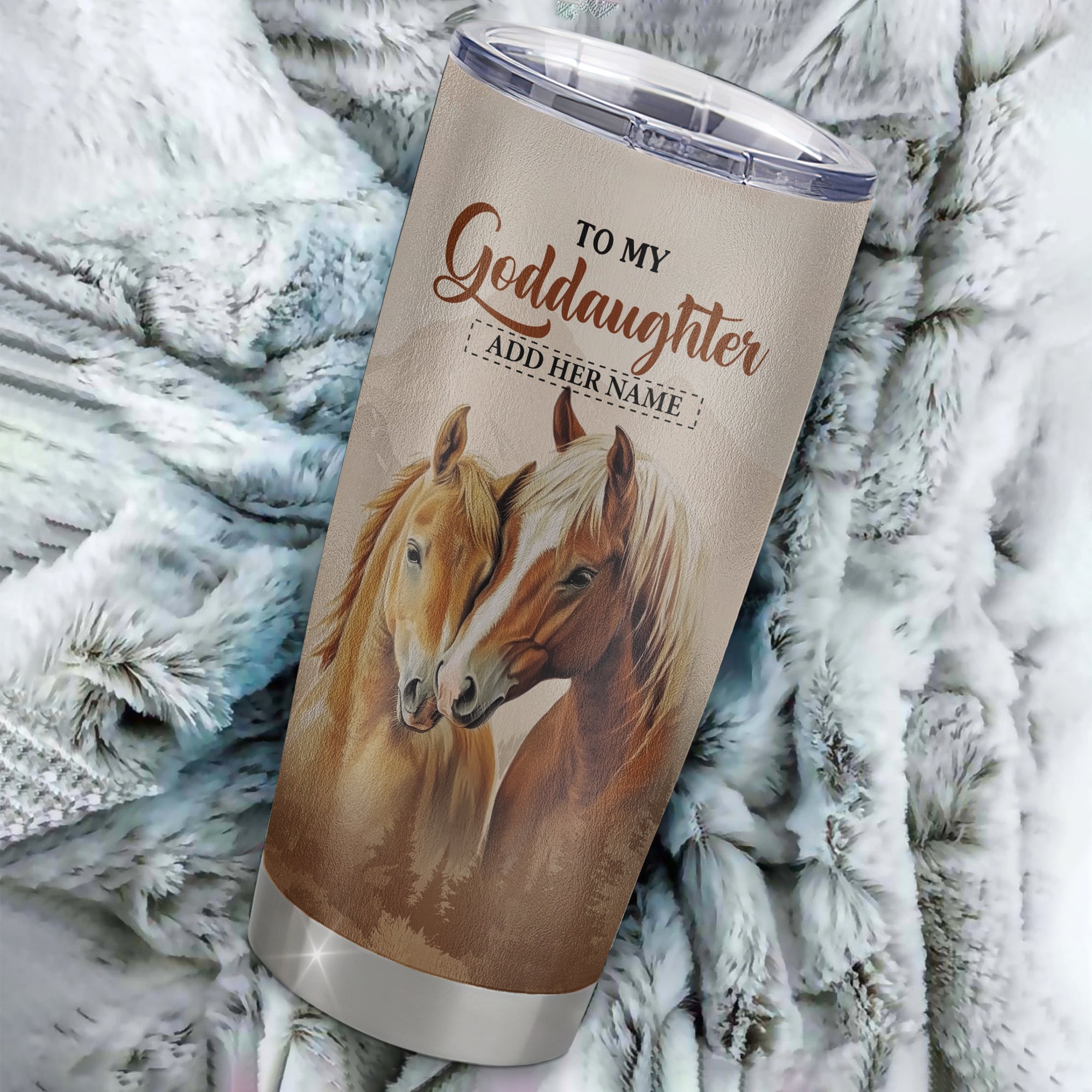 Personalized To My Goddaughter Gifts Tumbler From Godmother Horse My Only Wish For You Goddaughter Birthday Gifts Graduation Christmas Custom Stainless Steel Mug | siriusteestore