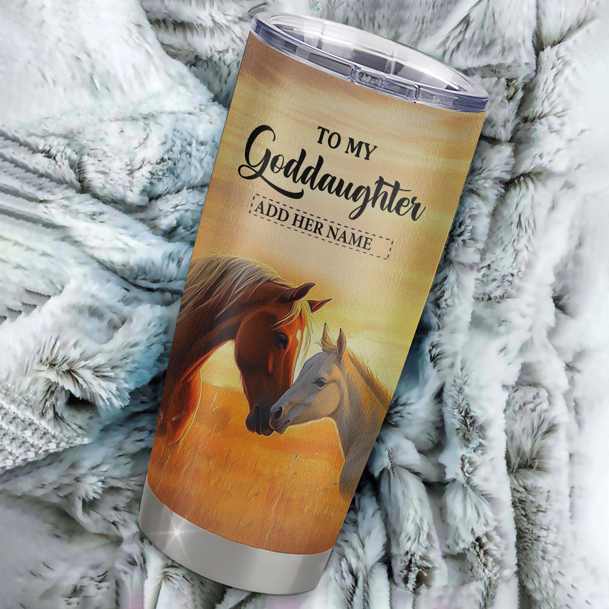 Personalized To My Goddaughter Gifts Tumbler From Godmother Whenever Horse Unique Birthday Gifts For Goddaughter Graduation Christmas Custom Stainless Steel Cup Mug | siriusteestore