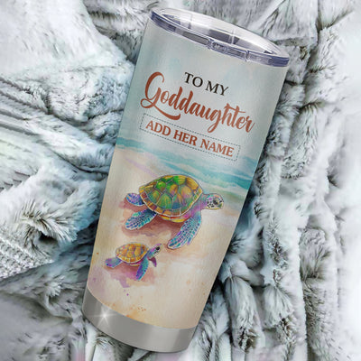 Personalized To My Goddaughter Gifts Tumbler From Godmother Whenever Turtle Unique Birthday Gifts For Goddaughter Graduation Christmas Custom Stainless Steel Mug | siriusteestore