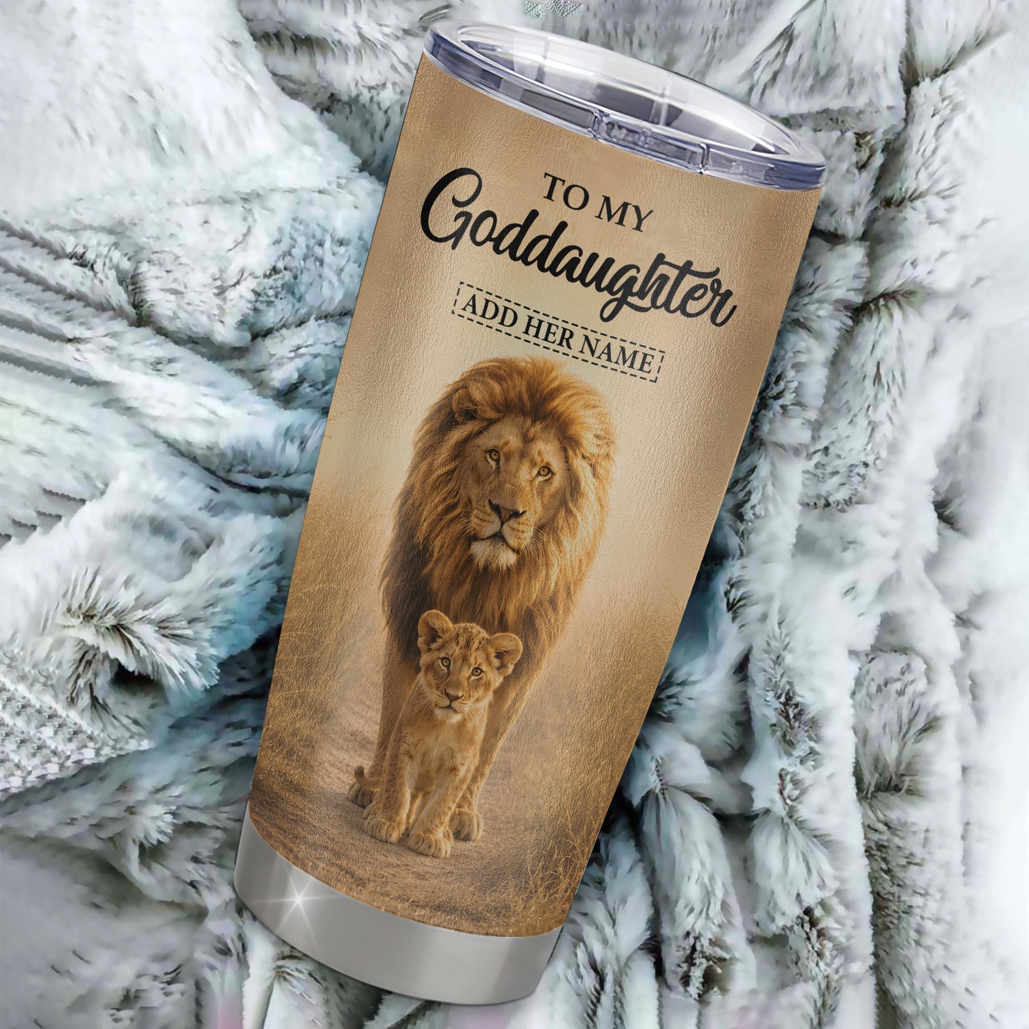 Personalized To My Goddaughter Gifts Tumbler From Uncle Always Remember Lion Gifts For Goddaughter Birthday Graduation Christmas Custom Stainless Steel Travel Mug | siriusteestore
