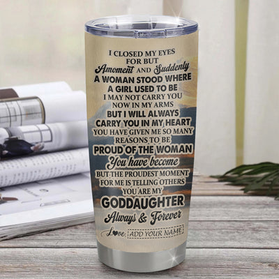 Personalized To My Goddaughter Gifts Tumbler Tiger From Godmother Uncle You Are My Goddaughter Birthday Gifts Graduation Christmas Custom Stainless Steel Travel Mug Shirt & Hoodie | siriusteestore