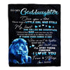Personalized To My Goddaughter Lion Blanket From Godfather I'll Stay There Forever Goddaughter Birthday Graduation Christmas Customized Bed Fleece Blanket | siriusteestore