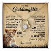 Forever Love Necklace 18K Yellow Gold Finish | Personalized To My Goddaughter Lion Necklace From Godmother I'll Stay There Forever Goddaughter Birthday Graduation Christmas Customized Gift Box Message Card | siriusteestore