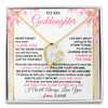 Forever Love Necklace 18K Yellow Gold Finish | 1 | Personalized To My Goddaughter Necklace From Aunt Uncle Inspirational I Love You Goddaughter Birthday Graduation Christmas Customized Gift Box Message Card | siriusteestore