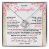 Love Knot Necklace 14K White Gold Finish | 1 | Personalized To My Goddaughter Necklace From Aunt Uncle Inspirational I Love You Goddaughter Birthday Graduation Christmas Customized Gift Box Message Card | siriusteestore