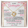 Love Knot Necklace 18K Yellow Gold Finish | 1 | Personalized To My Goddaughter Necklace From Aunt Uncle Inspirational I Love You Goddaughter Birthday Graduation Christmas Customized Gift Box Message Card | siriusteestore