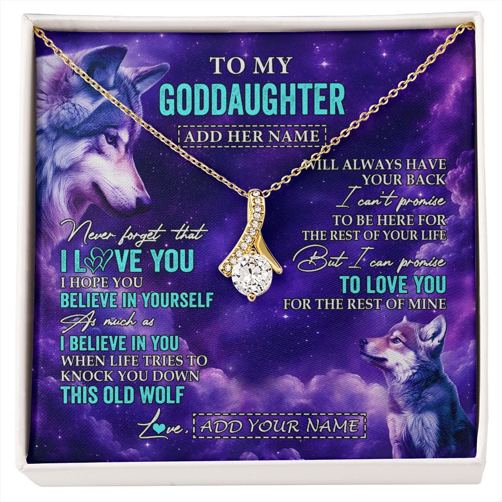 Alluring Beauty Necklace 18K Yellow Gold Finish | 1 | Personalized To My Goddaughter Necklace From Aunt Uncle Wolf Never Forget I Love You Goddaughter Birthday Gifts Graduation Christmas Gift Box Message Card Shirt & Hoodie | https://siriusteestore.