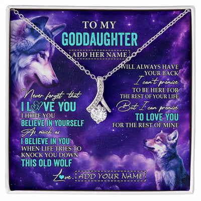 Alluring Beauty Necklace 14K White Gold Finish | 1 | Personalized To My Goddaughter Necklace From Aunt Uncle Wolf Never Forget I Love You Goddaughter Birthday Gifts Graduation Christmas Gift Box Message Card Shirt & Hoodie | https://siriusteestore.