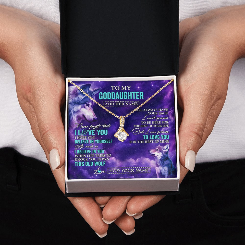 Alluring Beauty Necklace 18K Yellow Gold Finish | 2 | Personalized To My Goddaughter Necklace From Aunt Uncle Wolf Never Forget I Love You Goddaughter Birthday Gifts Graduation Christmas Gift Box Message Card Shirt & Hoodie | https://siriusteestore.