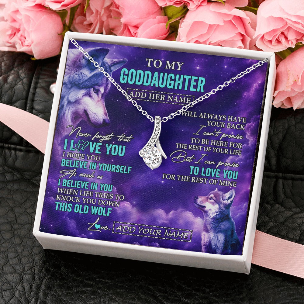 Alluring Beauty Necklace 14K White Gold Finish | 2 | Personalized To My Goddaughter Necklace From Aunt Uncle Wolf Never Forget I Love You Goddaughter Birthday Gifts Graduation Christmas Gift Box Message Card Shirt & Hoodie | https://siriusteestore.
