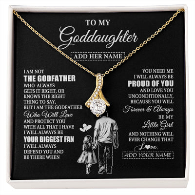 Alluring Beauty Necklace 18K Yellow Gold Finish | 1 | Personalized To My Goddaughter Necklace From Godfather Biggest Fan Birthday Gifts For Goddaughter From Godfather Aunt Christmas Custom Gift Box Message Card | siriusteestore.myshopify