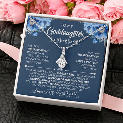Alluring Beauty Necklace 14K White Gold Finish | 2 | Personalized To My Goddaughter Necklace From Godfather Proud Of You Birthday Gifts For Goddaughter Jewelry Gifts Christmas Custom Gift Box Message Card | https://siriusteestore.