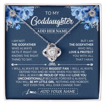 Love Knot Necklace 14K White Gold Finish | 1 | Personalized To My Goddaughter Necklace From Godfather Proud Of You Birthday Gifts For Goddaughter Jewelry Gifts Christmas Custom Gift Box Message Card | https://siriusteestore.