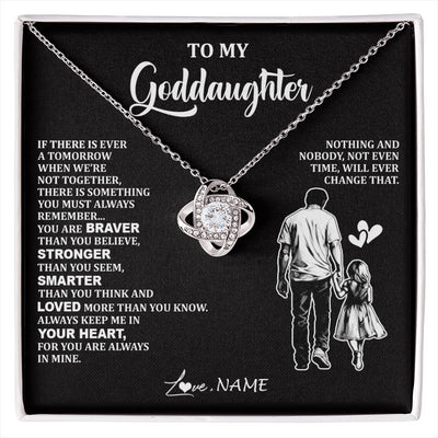 Love Knot Necklace 14K White Gold Finish | 1 | Personalized To My Goddaughter Necklace From Godfather You Are Always In Mine Beautiful Goddaughter Birthday Graduation Christmas With Gift Box Message Card | siriusteestore