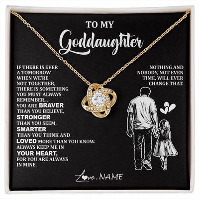 Love Knot Necklace 18K Yellow Gold Finish | 1 | Personalized To My Goddaughter Necklace From Godfather You Are Always In Mine Beautiful Goddaughter Birthday Graduation Christmas With Gift Box Message Card | siriusteestore