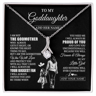 Alluring Beauty Necklace 14K White Gold Finish | 1 | Personalized To My Goddaughter Necklace From Godmother Biggest Fan Birthday Gifts For Goddaughter From Godmother Uncle Christmas Custom Gift Box Message Card | siriusteestore.myshopify