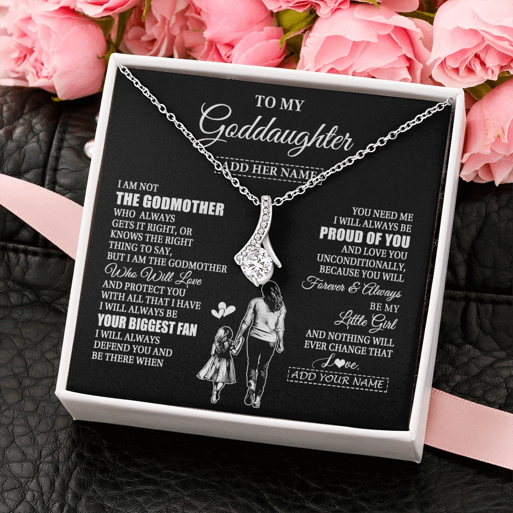 Alluring Beauty Necklace 14K White Gold Finish | 2 | Personalized To My Goddaughter Necklace From Godmother Biggest Fan Birthday Gifts For Goddaughter From Godmother Uncle Christmas Custom Gift Box Message Card | siriusteestore.myshopify