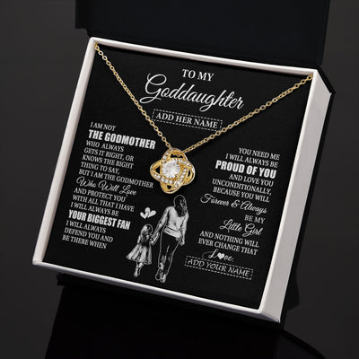 Love Knot Necklace 18K Yellow Gold Finish | 2 | Personalized To My Goddaughter Necklace From Godmother Biggest Fan Birthday Gifts For Goddaughter From Godmother Uncle Christmas Custom Gift Box Message Card | siriusteestore.myshopify